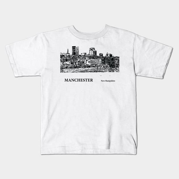 Manchester - New Hampshire Kids T-Shirt by Lakeric